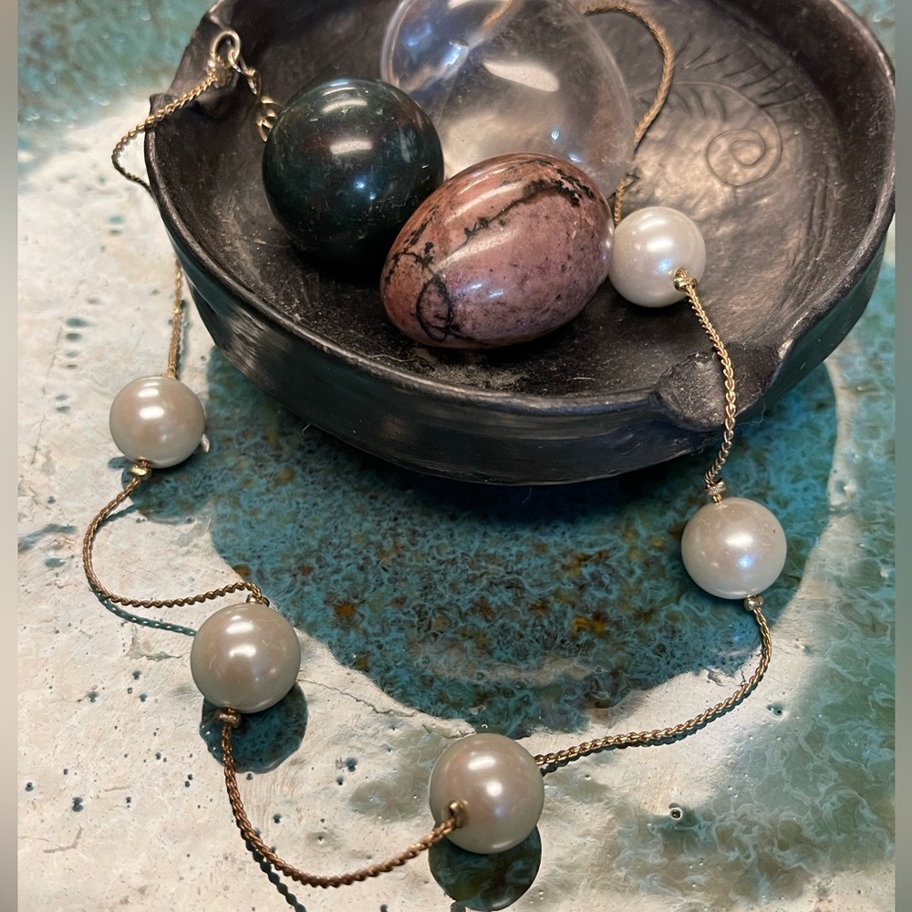 Faux pear necklace
